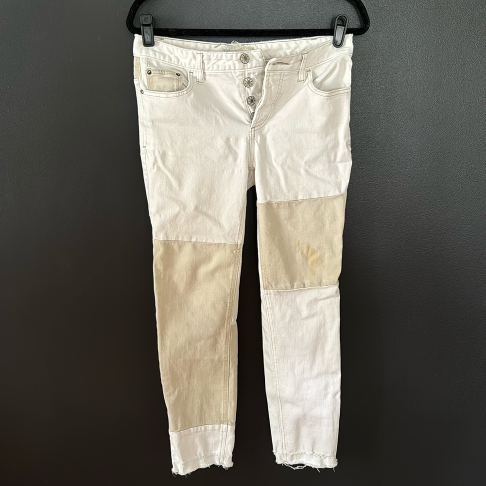 Free people White patchwork jeans